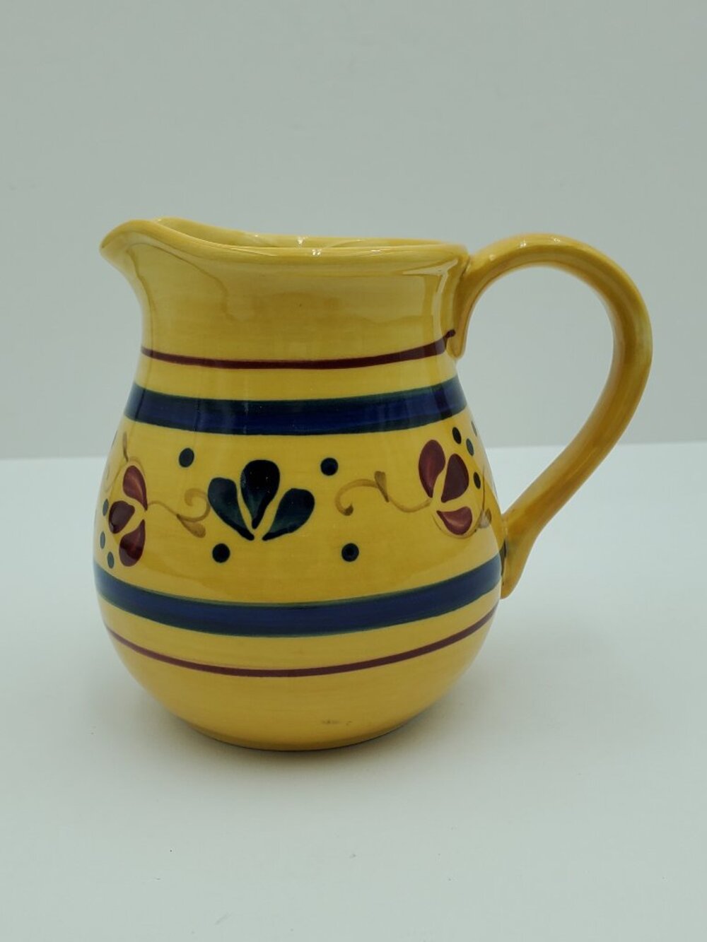 Home & Garden Party Welcome Home Creamer Mustard Yellow Gold Floral Creamer